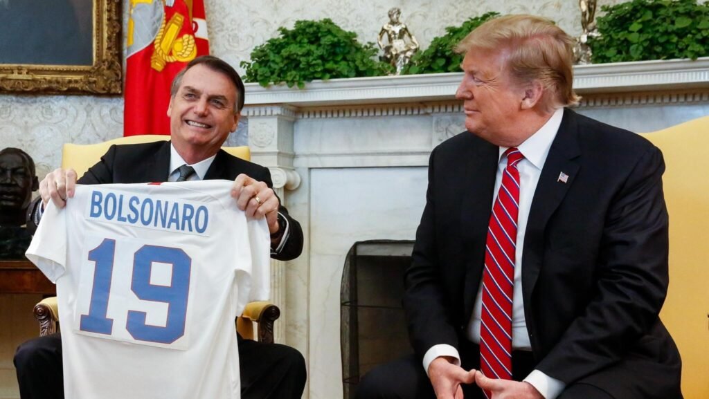 Bolsonaro with US President Donald Trump in White House 19 March